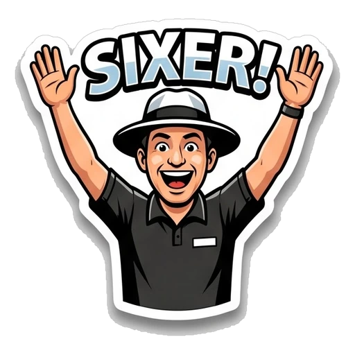 Gully Cricket Sixer Sticker